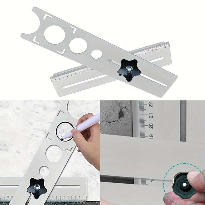 #1 - Adjustable hole positioning ruler 360 Degree Drilling Hole ile Marble Glass Ceramic Floor Tools