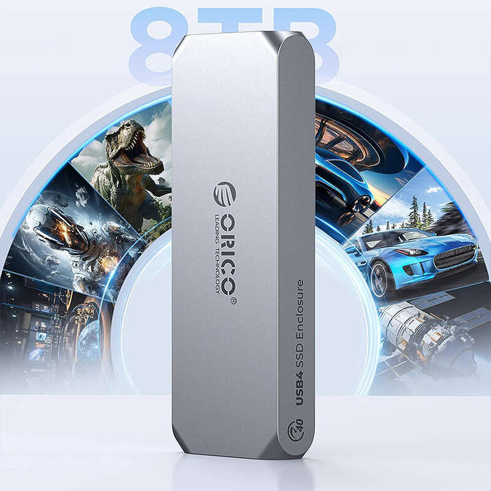 ORICO 8TB USB4 40Gbps Enclosure with Cooling Fan PCIe4.0 NVME Enclosure Aluminum Compatible Thunderb