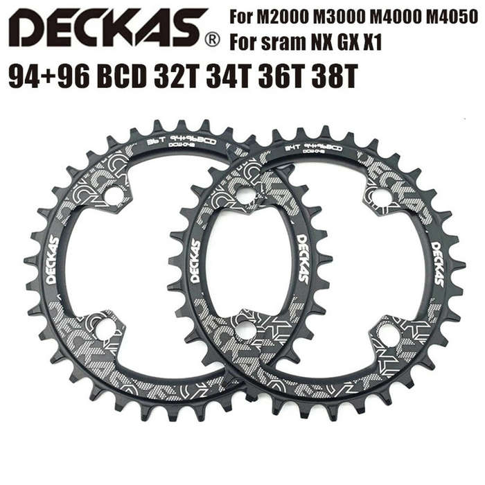 36T - DECKAS 94+96 BCD Round Symmetrical Bicycle Chainwheel 32T 34T 36T 38T MTB Bike Chainring Mount