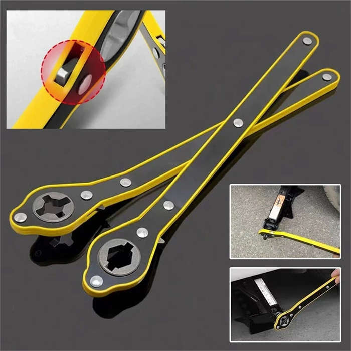 #A - Jack Ratchet Wrench Dual Interface Design High Strength Steel Anti Rust Portable Labor Saving T