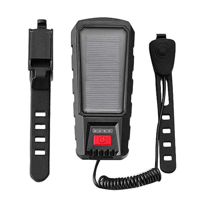 Solar Charging Bike Headlight 400Lm Brightness 200m Distance Range 2000mAh Battery Waterproof 3 Ligh