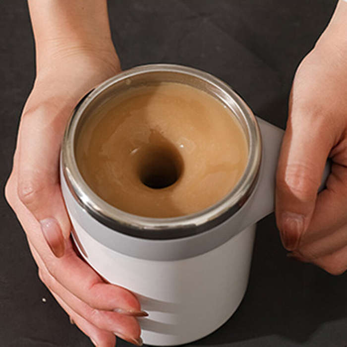 White - Automatic Stirring 380ml Magnetic Mug Rechargeable Model Stirring Coffee Cup Electric Stirri