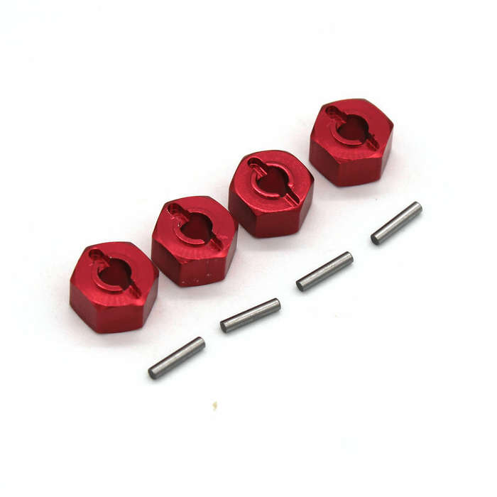 Red - MJX 16207 16208 16209 16210 H16 1/16 Rc Car Metal Upgrade Parts Hexagon Connector