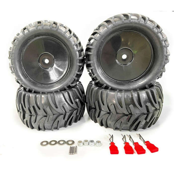 1822BL-D - 4PCS Upgraded Larger Tires Wheels 12mm Hex for Wltoys 144001 144010 124017 124018 124019