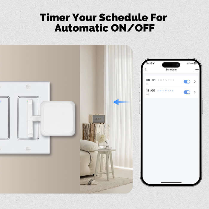 White - MOES Tuya Smart Bluetooth Finger Robot Warp Switch Button Key Tuya Smart & Smart Life App wi