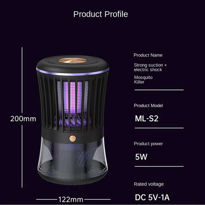 Gray - 3000V Electric Shock 368UV Mosquito Traps Killer Lamp Electric Fly Trap Silent Electric Fly C