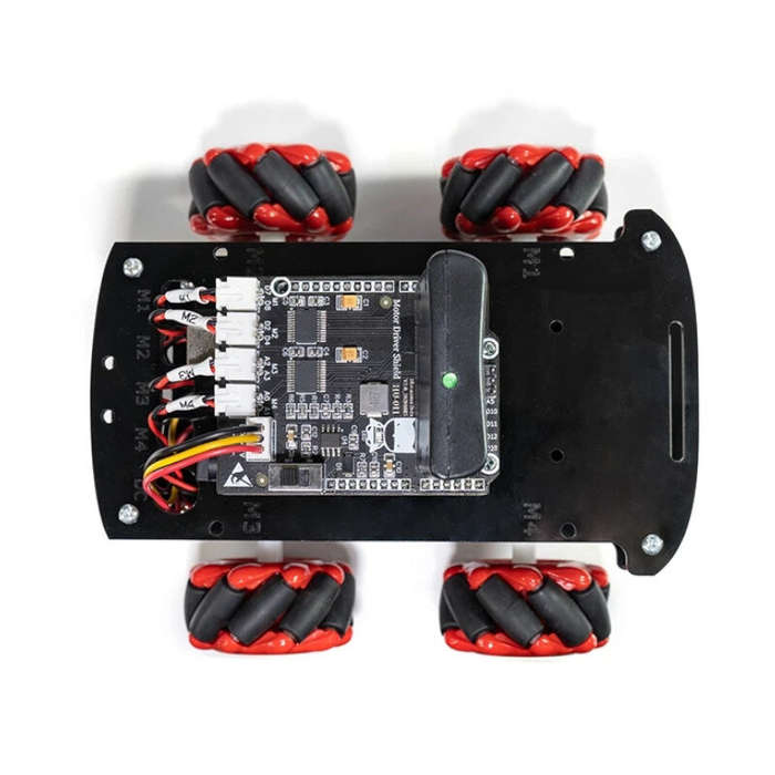DIY Kit - 4WD Smart Car Chassis Mecanum Wheel Tracking DIY Kit Omnidirectional Wheel Four-wheel Driv