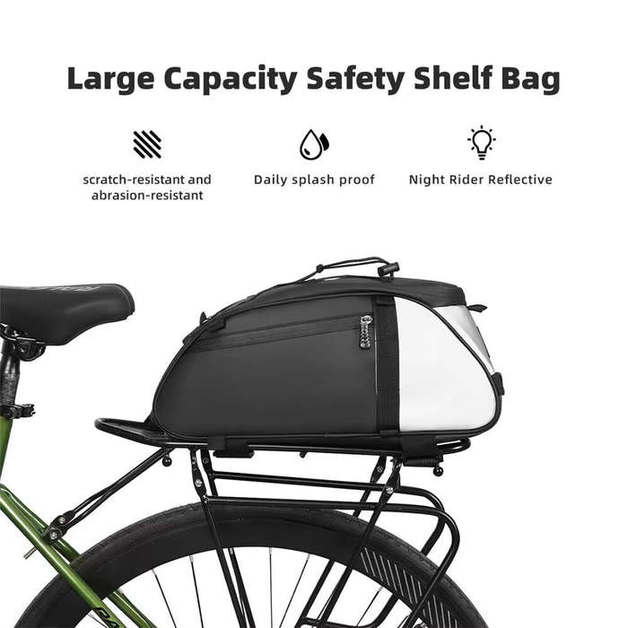 Colorful - XANES 4L Bicycle Pannier Bag Multi-Purpose Wear-resistant Bike Rear Rack Bag Night Reflec