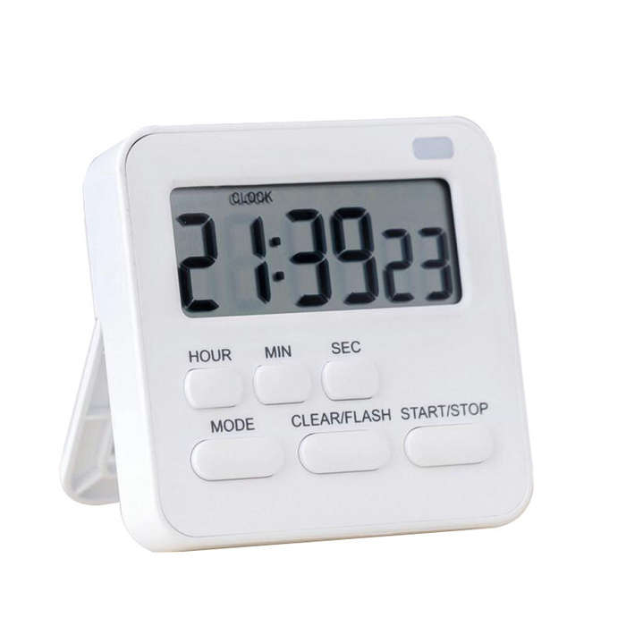 Black - LED Digital Kitchen Timer 24-Hour Countdown Memory Function Dual Alarm Snooze Magnetic Base