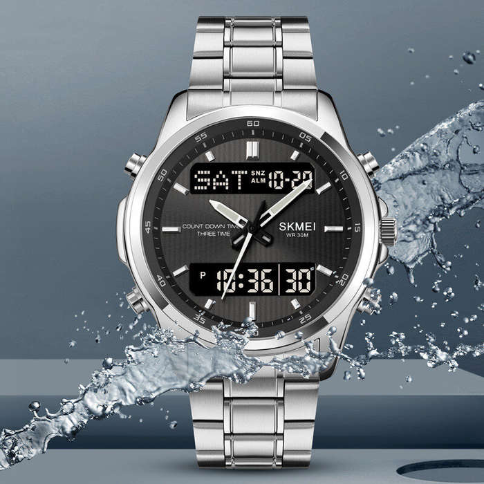 Black - SKMEI Men's Sports Digital Watches Double Display Chronograph Watch Waterproof Luminous Alar