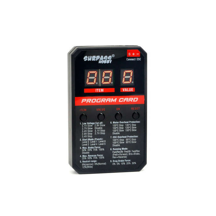 Surpass Hobby Rocket V2 LED Program Card for 45A 60A 80A Brushless Waterproof Electronic Speed Contr