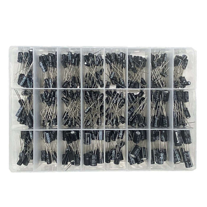 510pcs 24 Values10v/16v/25v/50v (0.1uf~1000uf)Electrolytic Capacitor Assorted Capacitors Assortment