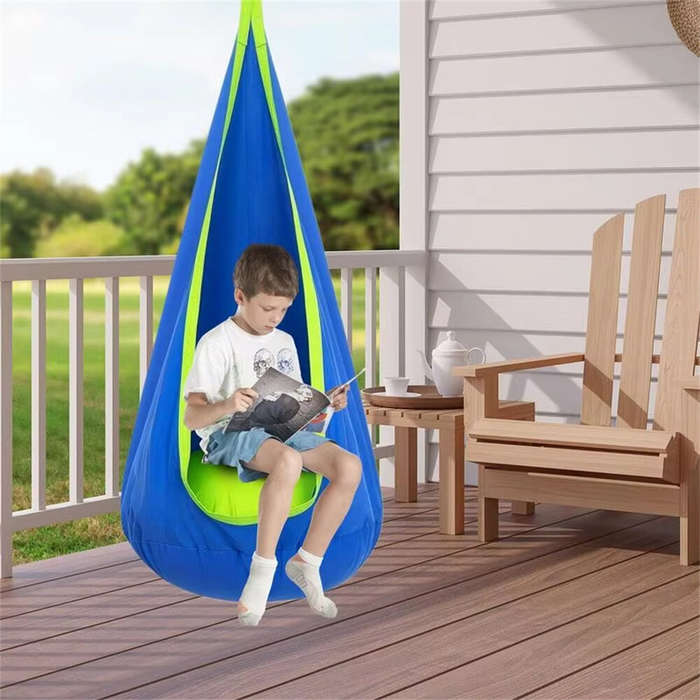 Green - IPRee Portable Children's Sensory Hanging Chair Hammock Portable Parachute Swing Bed With In