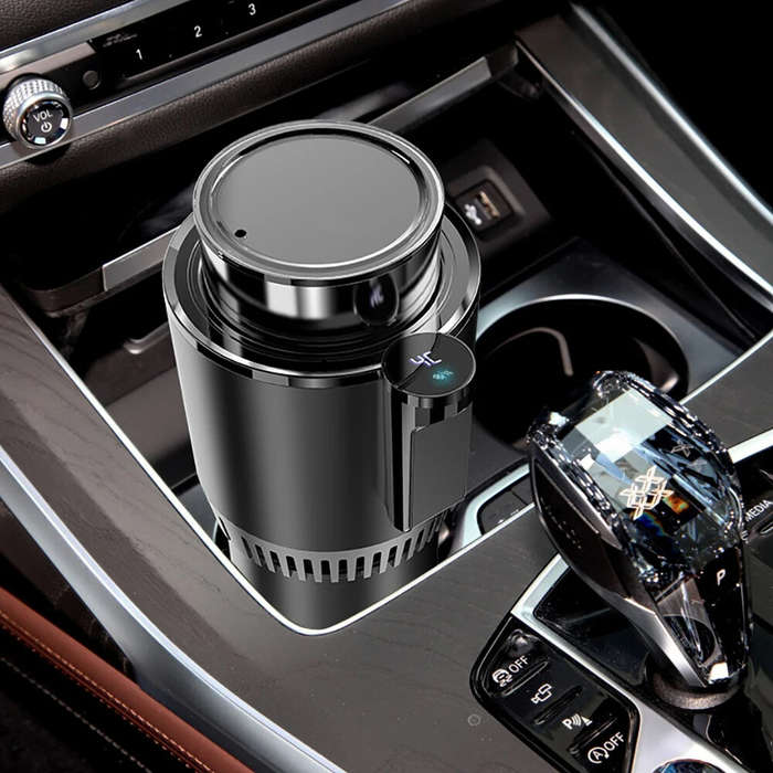 Black - Car Smart Heating Cooling Cup Car Home Dual-Purpose Digital Display Fast Cooling Cup Car Ice