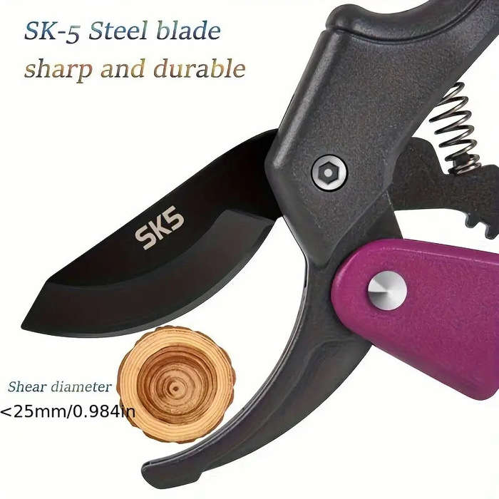 Type1 - 1PCS Stainless Steel Pruning Shears Ambidextrous Design Comfortable Grip Ideal for Arthritic
