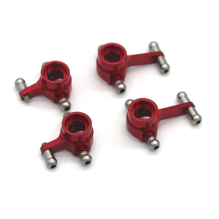 Red - 4PCS Upgraded Metal Steering Cup Rear Wheel Seat for Wltoys 284131 284010 284161 K989 K969 1/2