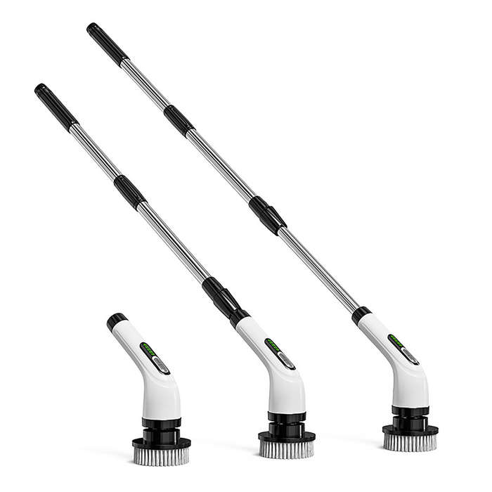 Black - Adjustable Electric Cleaning Brush Multi-Brush Handheld Electric Cleaning Brush Kitchen Bath