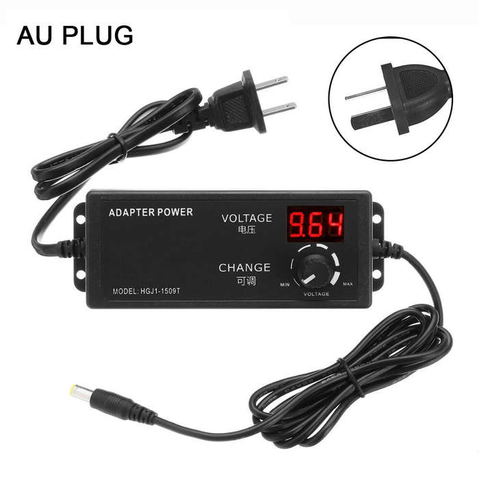 EU Plug - Excellway AC/DC Adjustable Power Adapter Supply 4-24V 2.5A 60W Speed Control Volt Display