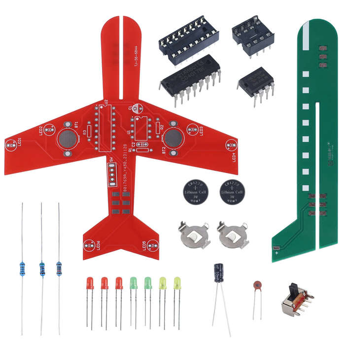 DIY Electronic Kit Airplane Flashing LED Simulate Aircraft Soldering Project Practice For STEM Stude