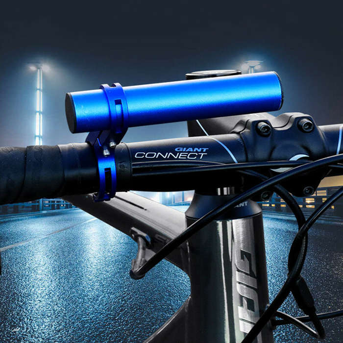 Black - Xmund 20cm Aluminum Alloy Bicycle Handlebar Extender Mount Flashlight Holder