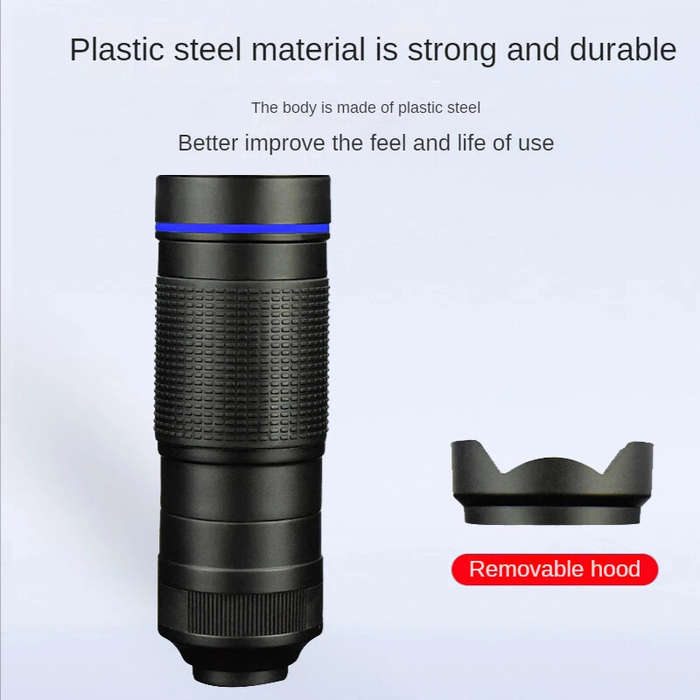 Gold - 36X Phone Camera Telephoto Lens 4 In 1 Clip-on Telecope Zoom Macro Fisheye with Tripod Eyemas