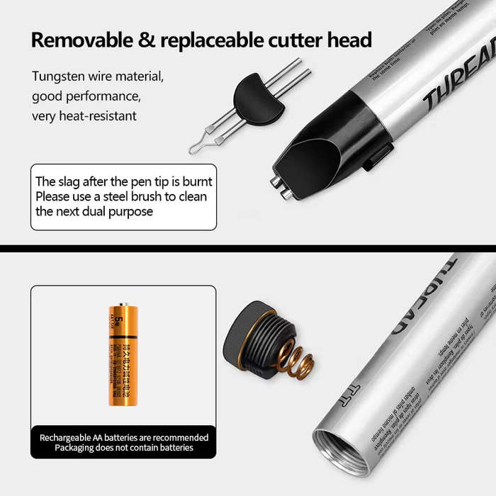 Silver - Thread Burner Cord Burn Melt Thread Replacement Tips Melting Welding Wax Pen for Jewelry Mo