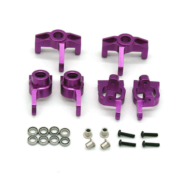 Red - Upgraded Metal Rear Wheel Seat Steering Cup C Hub Set for Wltoys 124008 124010 144001 1/12 1/1