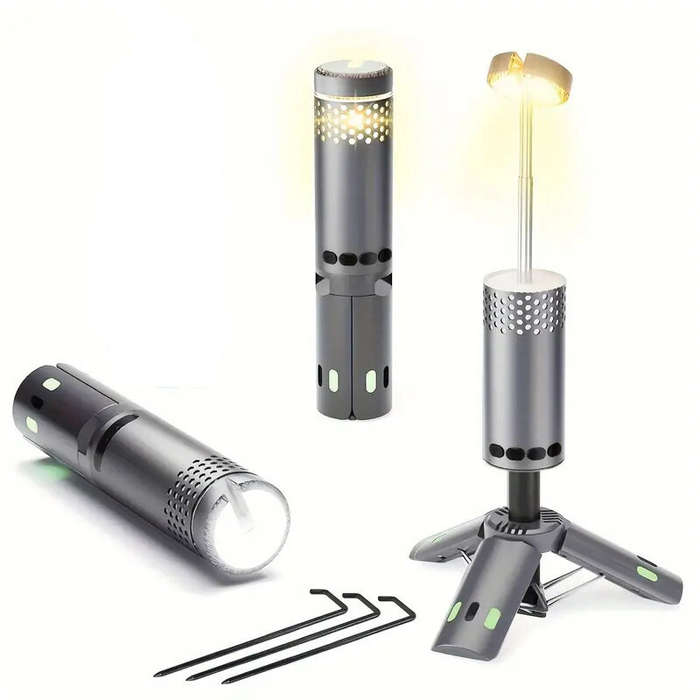 Black - Bikight YL-301 Height Adjustable Telescopic Camping Light 10000mAh USB Rechargeable Portable