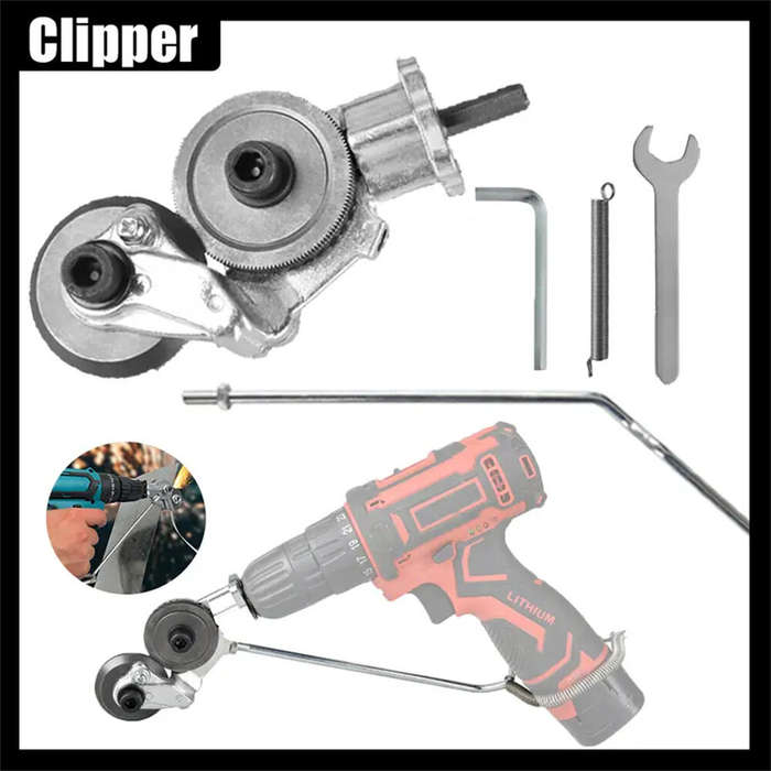 Universal Electric Drill Plate Cutter Set Robust Metal Shear Attachment for Iron Steel Copper Alumin
