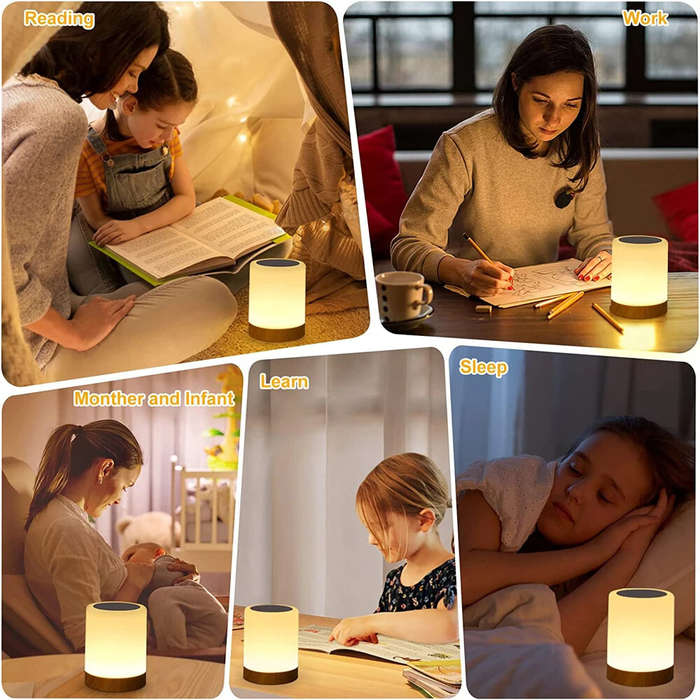 White - IPRee Touch Lamp LED Night Light for Bedrooms Living Room Portable Table Bedside Lamps Recha