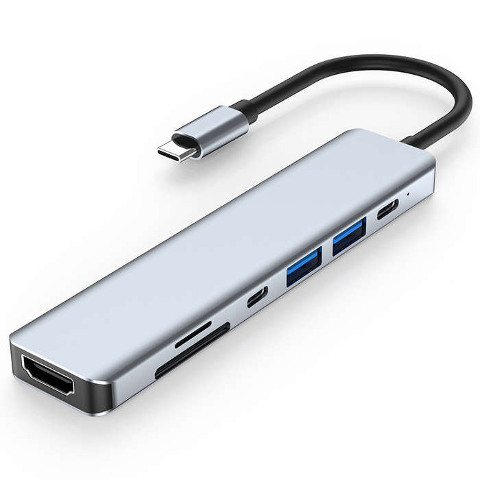 Bakeey 7 in 1 Type-C Docking Station USB-C Hub Adapter Splitter with USB3.0 USB2.0 USB-C PD 87W 4K H