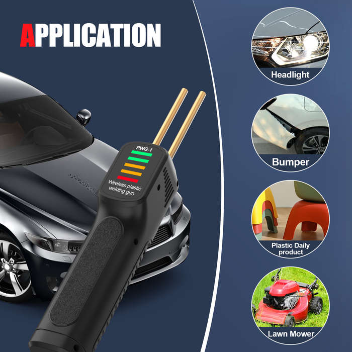 Black & Black - PWG-1 Cordless Plastic Welding Gun 300W 2600mAh Battery Heats in 3-5s for Crack Repa