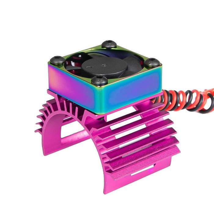 Dark Blue - Upgraded Metal Motor Cooling Fan Heatsink Radiator for 380 540 550 3650 Brushed Brushles