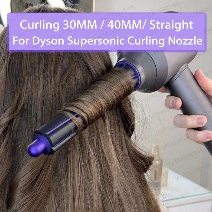 Purple - 30mm Curling Iron Suitable For Dyson Hair Dryer Curling Nozzle Anti-Flying Nozzle Adapter A