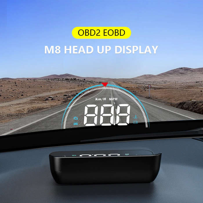 Geyiren M8 OBD2 HUD Head-up Display Car Digital Speedometer Smart System Speed Mileage Water Temp RP
