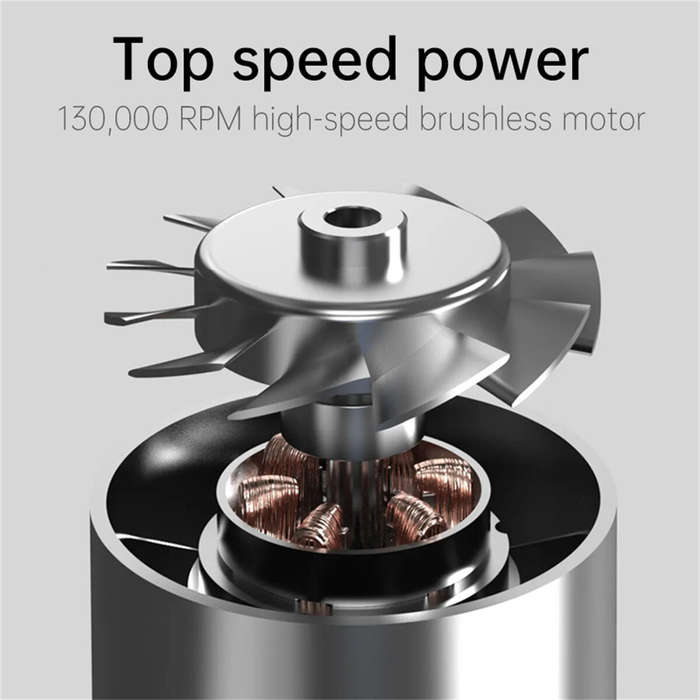 Black - X5 130,000RPM 52M/S Six Core Functions Mini Turbo Fan High Capacity 3000mAh Battery Quick Ch