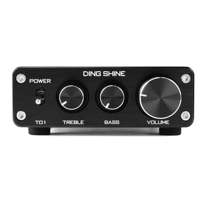Black L - DING SHINE HiFi Digital 6J1 Vacuum Tube Treble Bass Mini Stereo Audio DAC Pre Amplifier