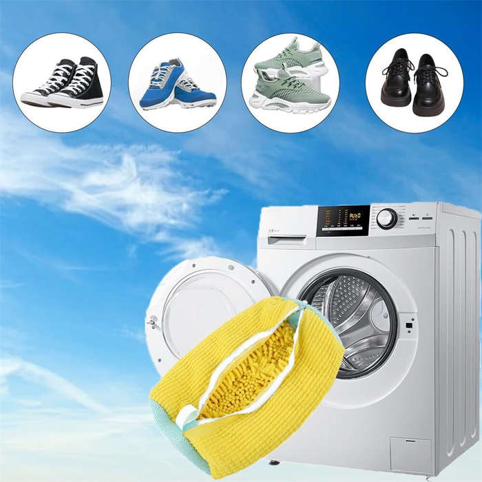 Yellow - 2PCS Shoe Washing Machine Wash Bag Laundry Wash Bag Universal for Sneakers Casual Shoes