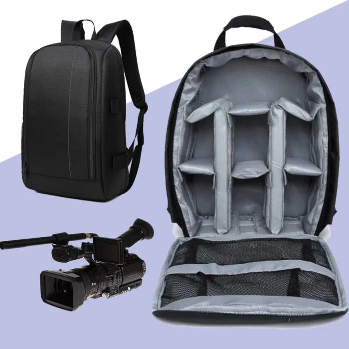 Blue/Grey - Multifunctional Detachable Professional Camera Bag Travel Video Digital Camera Waterproo