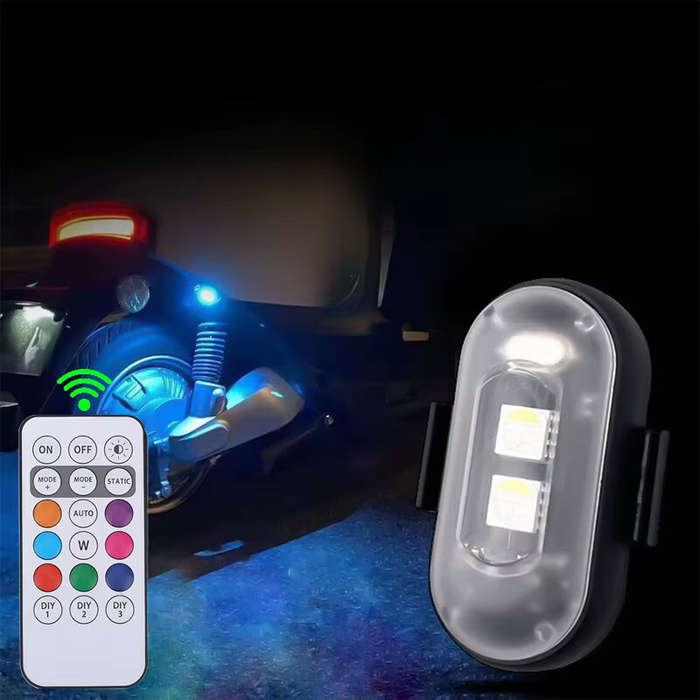 Type A - Multicolor LED Light with Remote Control for Cars, Bikes, Drones, and Outdoor Camping