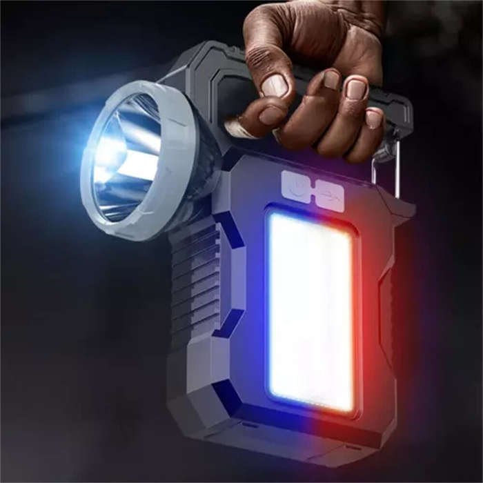 LED - IPRee Solar Light LED Handheld Flashlights Type-C Rechargeable Portable Torch with 4 Modes COB