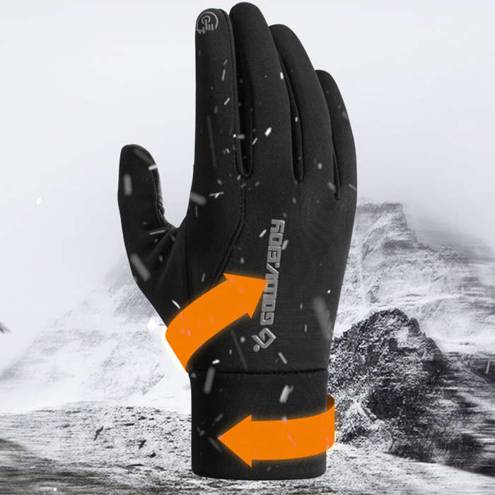 XL - Golovejoy Warm Gloves Touch Screen Windproof Plus Velvet Wear-Resistant Gloves for Cycling Driv
