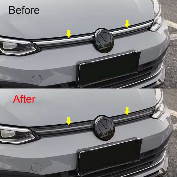 Red - Car Front Bumper Grille Trim Grill Decoration Strip ABS Plastic Covers for VW Golf 8 MK8 2020-