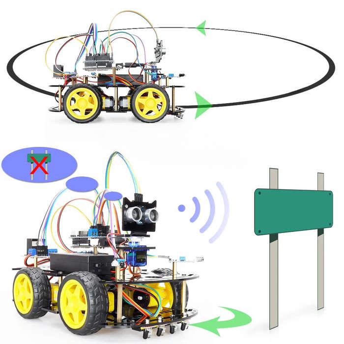 ZYC0043 - TSCINBUNY Automation Smart Robot Car Kit for Arduino Programming with Ultrasonic and Infra
