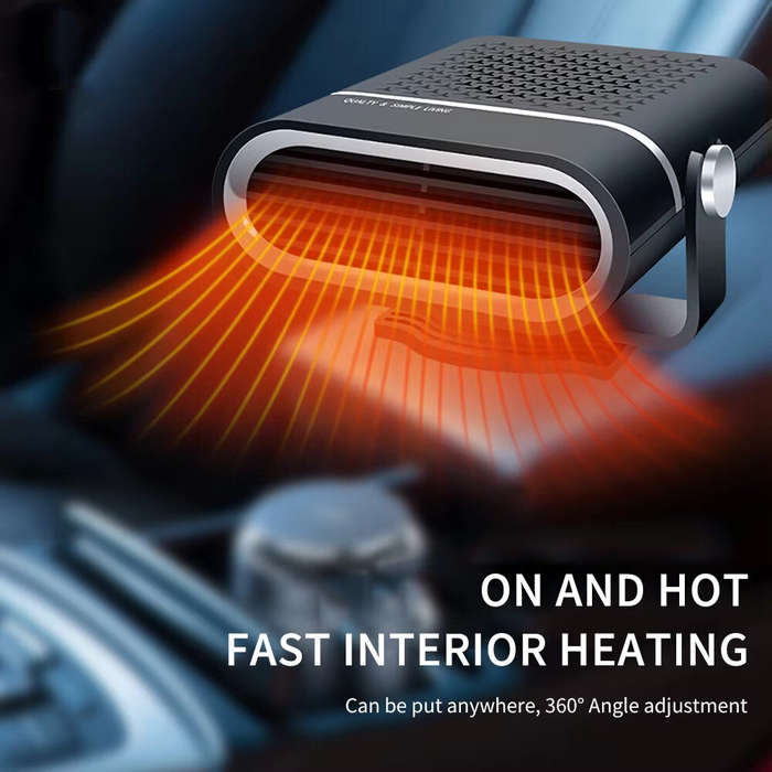 24V - IPRee 360 Degree Portable Auto Heater ABS Heating Cooling Fan for Cars Trucks Car Accessories