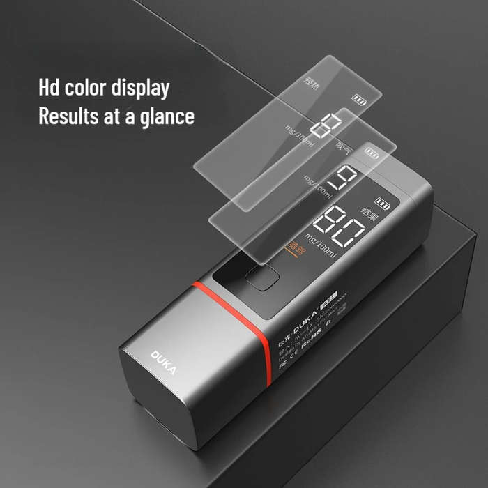 #01 - DUKA Portable Alcohol Tester Non-contact Breath Analyzer LCD Digital Display Rechargeable High