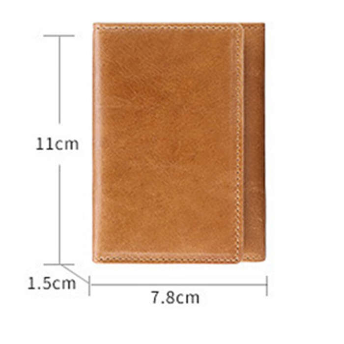 Coffee - Ekphero Men's Genuine Leather Card Holder Retro Head Oil Wax Multi-card Bag RFID Blocking C