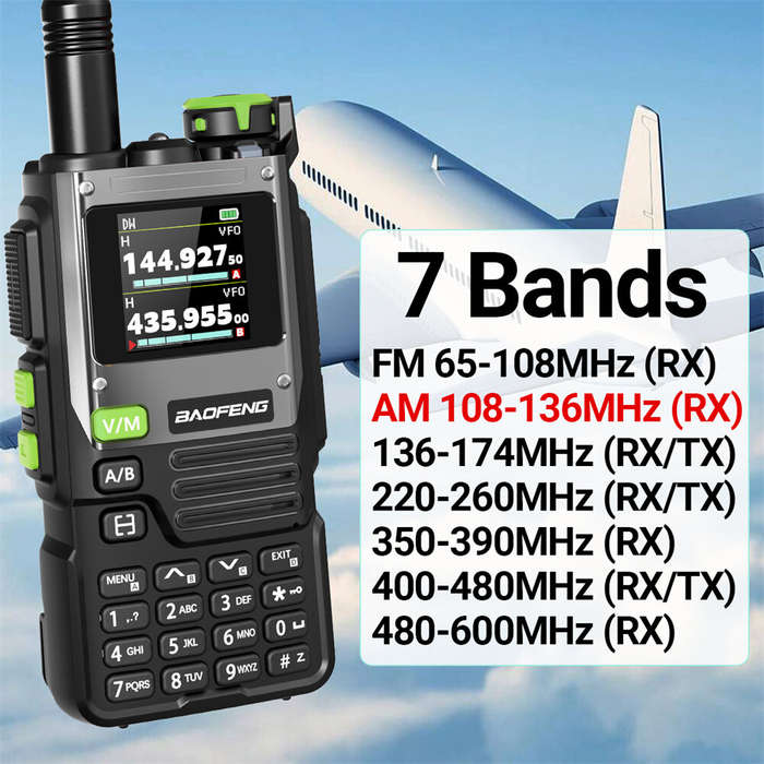 Black - BAOFENG UV-K61 PRO All-Band Two-Way Radio 640 Channels Voice-Activated NOAA Weather Stations