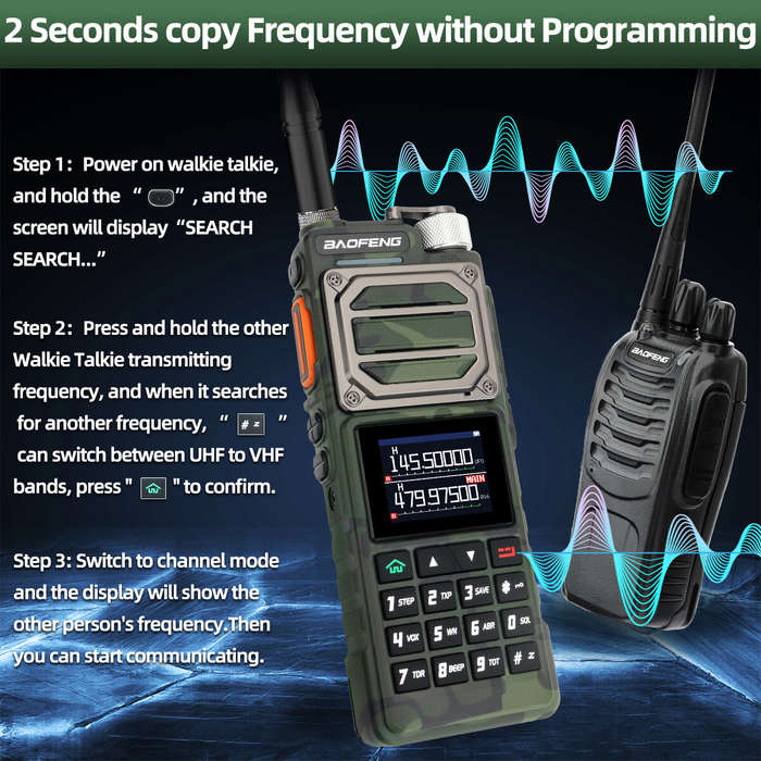 Yellow - Baofeng UV-25 Walkie Talkie 10W High Power Two-Way Radio Multi-Band 1.77-Inch Color Screen
