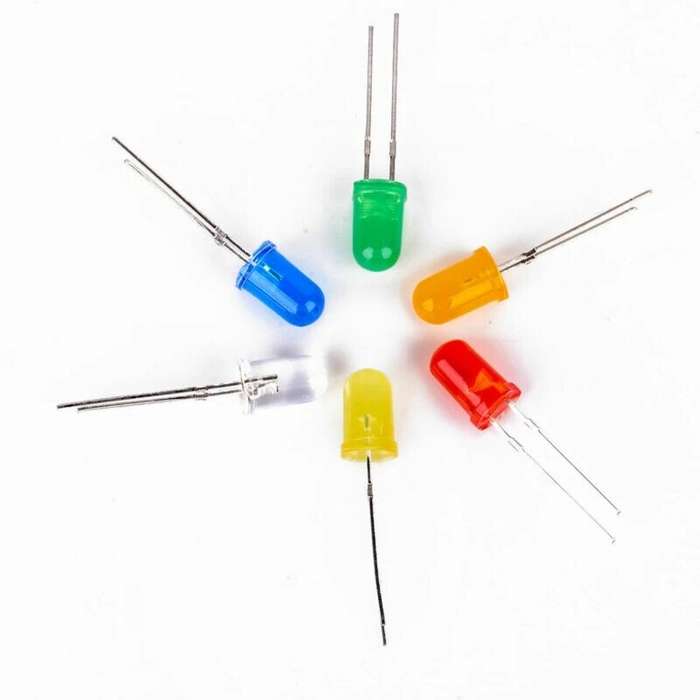 F5 150pcs 5mm Multi-colors Lights Emitting Diodes Assortment Kit White Red Yellow Green Blue Orange